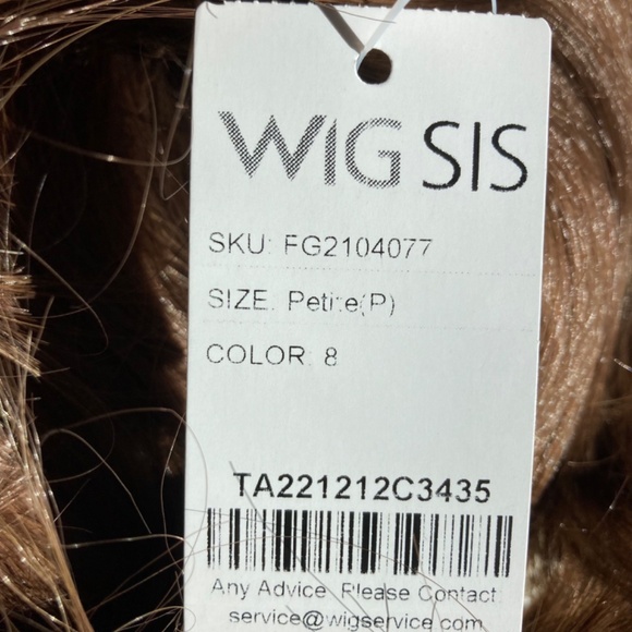 12" Wig. Small. Synthetic straight hair. Auburn. Bob style.Hand-tied, Lace front - Picture 8 of 8